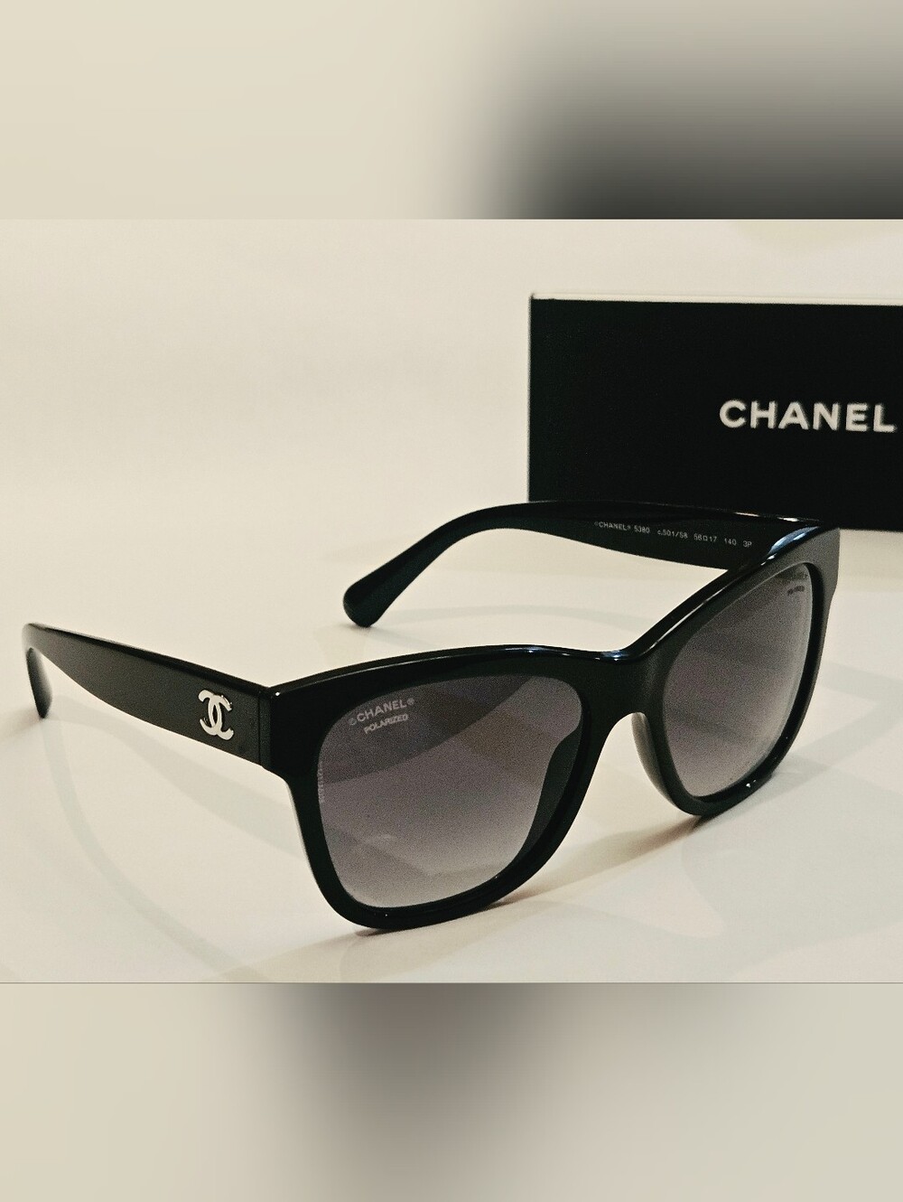 Chanel 5380 Women's Polarized Sunglasses black frame gradient lens No Case